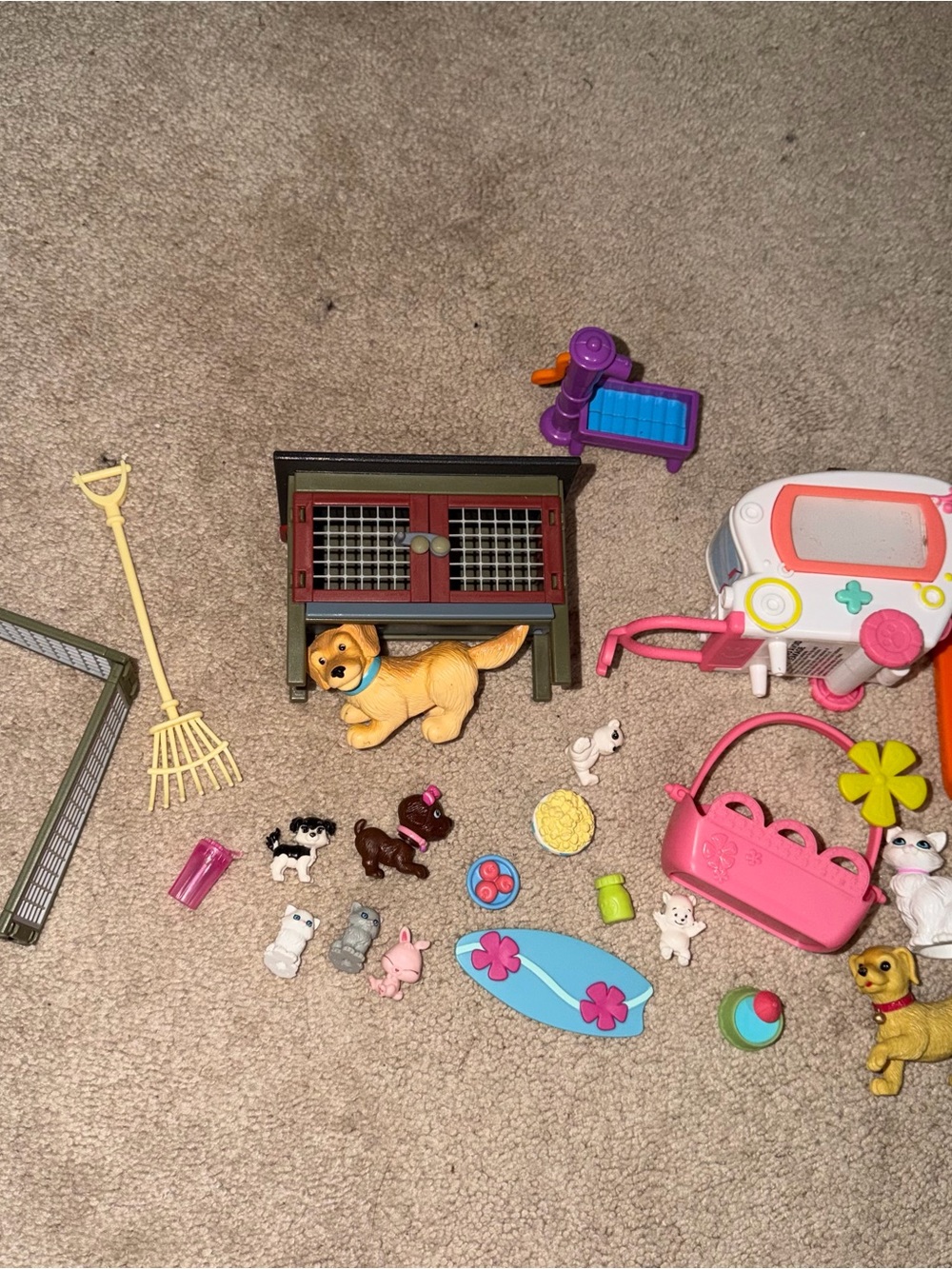 Pet Barbie Playset Accessories for Kids - Pink and Blue